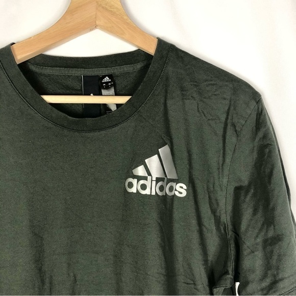 Adidas Olive Green Sport ID Short Sleeve Athletic Top L - Picture 4 of 4